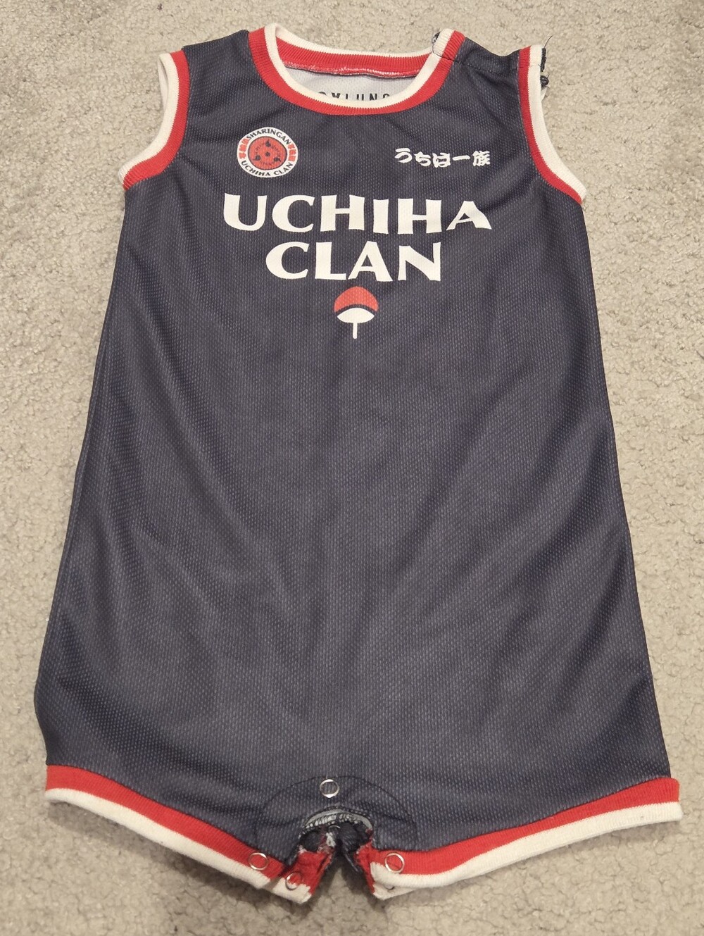 Naruto Shippuden Uchiha Clan Infant Basketball Jersey Romper